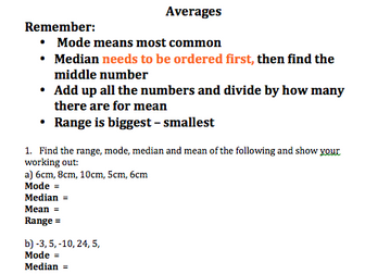 Averages - Basics