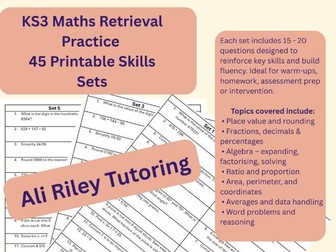KS3 Maths Retrieval Skills Sets 1–45 | Revision, Homework or Assessment Practice