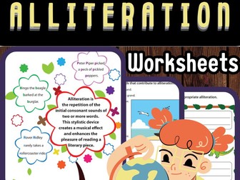 Alliteration Worksheets for Grades 2-5