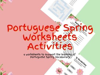 Portuguese Spring Worksheets Activity