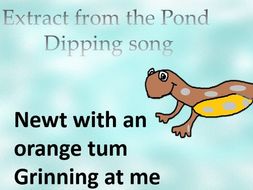 Pond dipping "What do I see " A song with percussion . Video, Mp3s, PPT, notation, follow up.