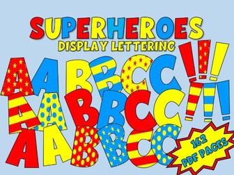 Superheroes Theme Comic Book Style Display Lettering