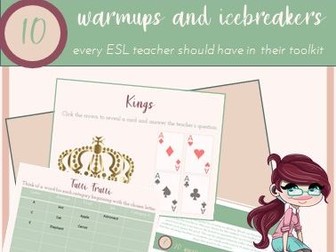 Warm up games and icebreakers for ESL with 5 digital variations