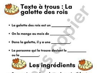 Texte à trou recette de galette des rois - mardi gras