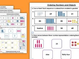 Maths homework ordering numbers