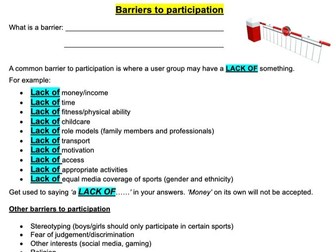 OCR Sport Studies, R184, TA1 Student work book
