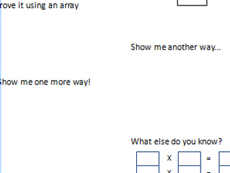 Times tables - factors of 24 - representing multiplication.