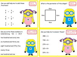 Minion Maths Challenge Year 3 | Teaching Resources