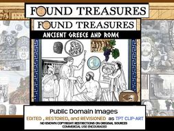 Found Treasures: Ancient Greece & Rome ClipArt-50 Pc! Restored Public Domain.