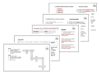 GCSE Atomic Structure Worksheets and Answers