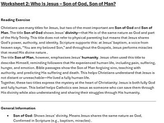 RECD Source to Summit Y7 Galilee to Jerusalem Worksheets