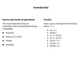 Formula Activity KS3 by danmc88 | Teaching Resources