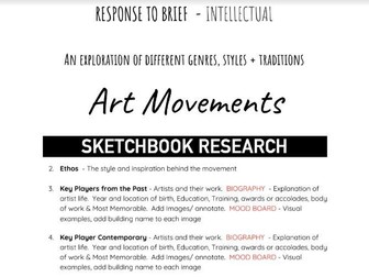 ART & DESIGN AQA | Artist Styles Sketchbook RESEARCH
