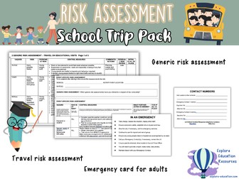 Risk Assessment & Emergency Cards Pack for School Trips