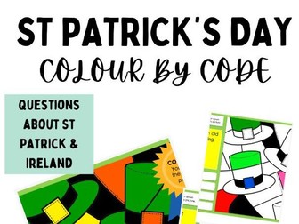 St Patrick's Day Colour by Code - google slides