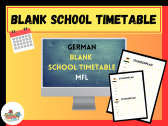 GERMAN Blank School Timetable