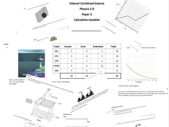 Edexcel Combined Science - Physics - Calculation booklet - Paper 5