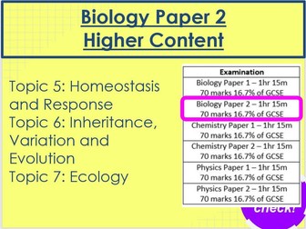 Biology Paper 2 Revision AQA Trilogy Higher