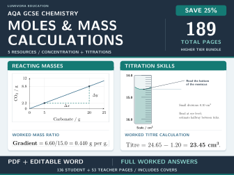 AQA GCSE Chemistry Moles & Titrations Bundle with Answers