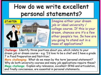 Careers - Personal Statements