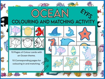 Oceans and Seas Colouring and Match EYFS