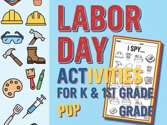 Labor Day Activities | Community Helpers I Spy & Drawing | PreK K-1 No-prep