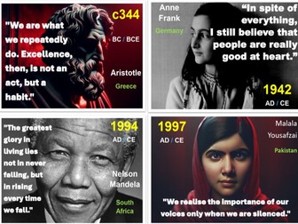 24 Historical Figures Posters / BC/BCE + CE / AD Wall Display