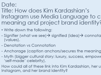 Kim Kardashian OSP for AQA Media Studies GCSE