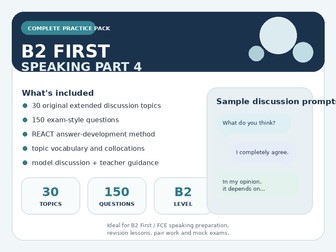 B2 First Speaking Part 4 – 30 Extended Discussion Topics | FCE Exam Practice