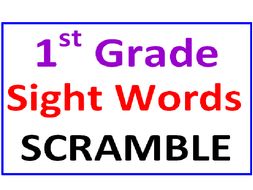 First Grade Sight Words SCRAMBLE (15 worksheets):