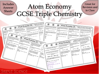 Atom Economy (Triple) - GCSE Chemistry Worksheets with Answers