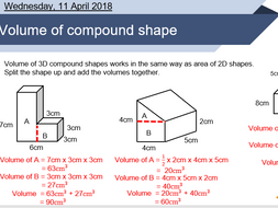 Volume of compound shapes lesson | Teaching Resources