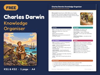 Charles Darwin Knowledge Organiser KS1 KS2 | FREE