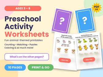 Preschool Activity Worksheets Ages 3–6