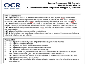 OCR A A level chemistry PAG book idea