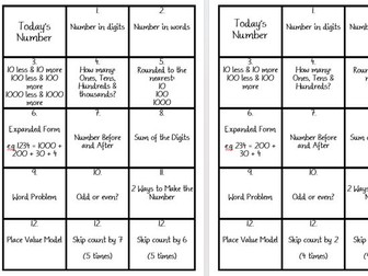 Today's Number Differentiated Mats