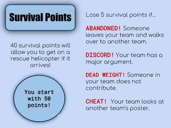 Island Survival Activity - fun lesson / form time