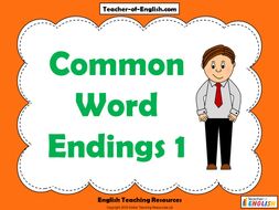 Common Word Endings | Teaching Resources