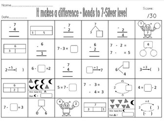 It Makes a Difference - Number Bonds to 7 - Maths Mastery - Shanghai / Singapore Variations