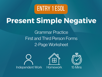 Present Simple - Negative (ESOL Entry 1)