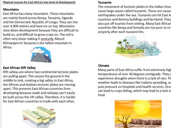 Physical Reasons for East Africa's Development - Geography