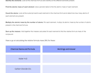 Relative Formula Mass Calculations