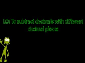 Year 5 Subtract decimals with different decimal places