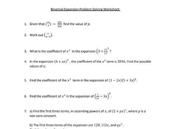 Binomial Expansion Problem Solving