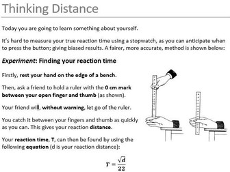 Easy Practical: Reaction Times using 1m rule!