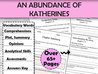 An Abundance of Katherines Novel Study