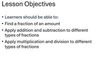 Calculating with Fractions. Maths Functional Skills L2 GCSE Full Lesson