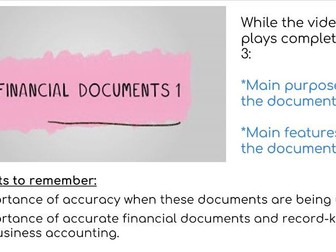 BTEC TechAward Enterprise Financial Documents