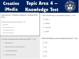 Creative iMedia R093 - Topic Area 4 - Distribution Considerations - Microsoft Forms Quiz