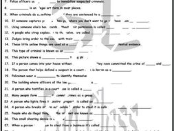 Crime, Law Enforcement and Courts 1 Page BW Worksheet